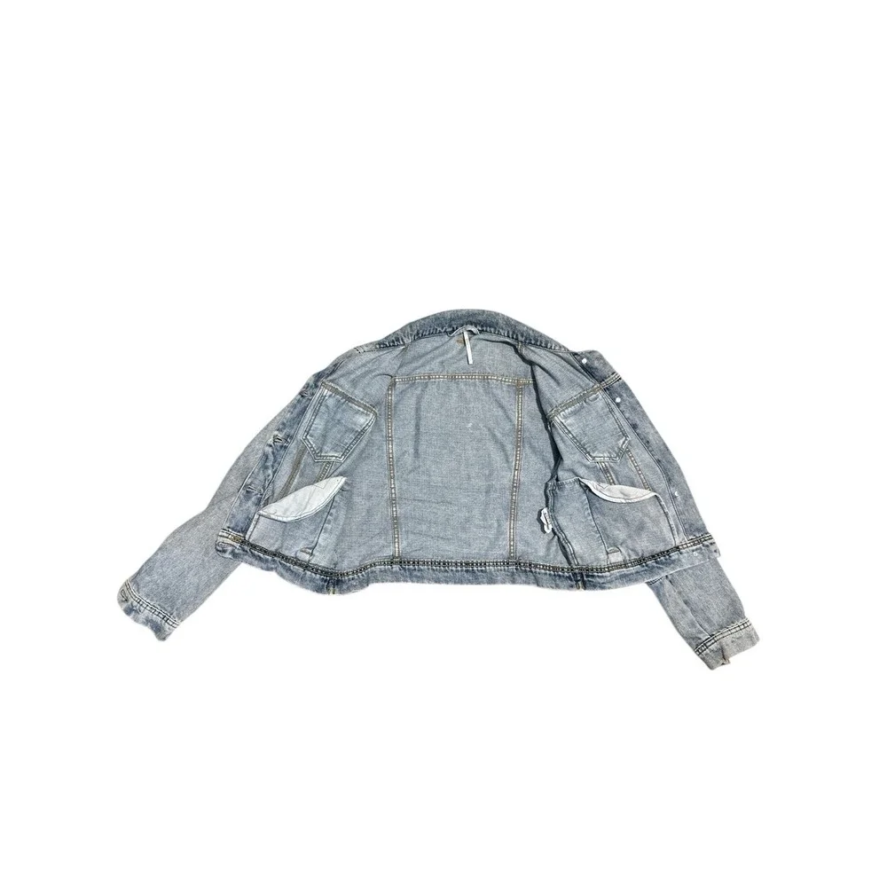 Free People We The Free‎ Rumors Acid Wash Cropped Denim Jacket Women's Size S
